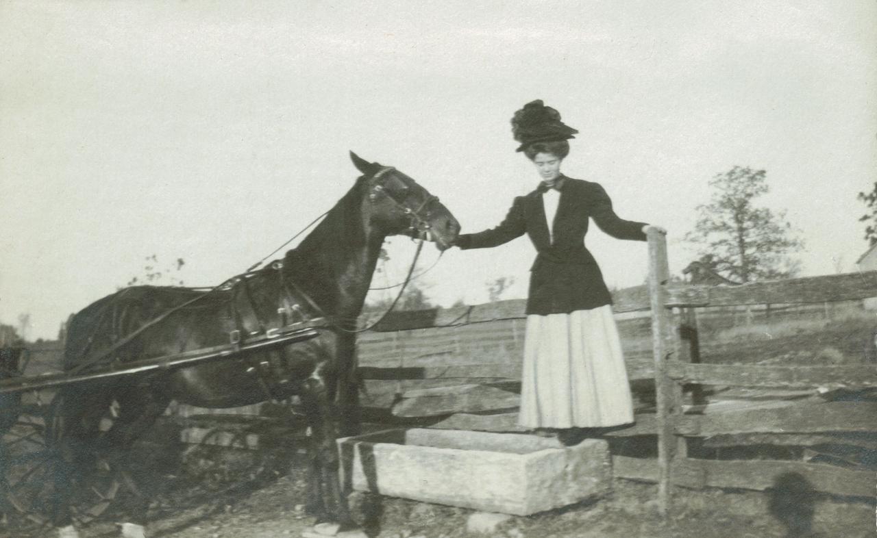 A woman with a horse